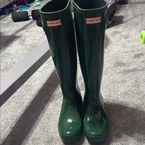Hunter Dark Green Waterproof Boots